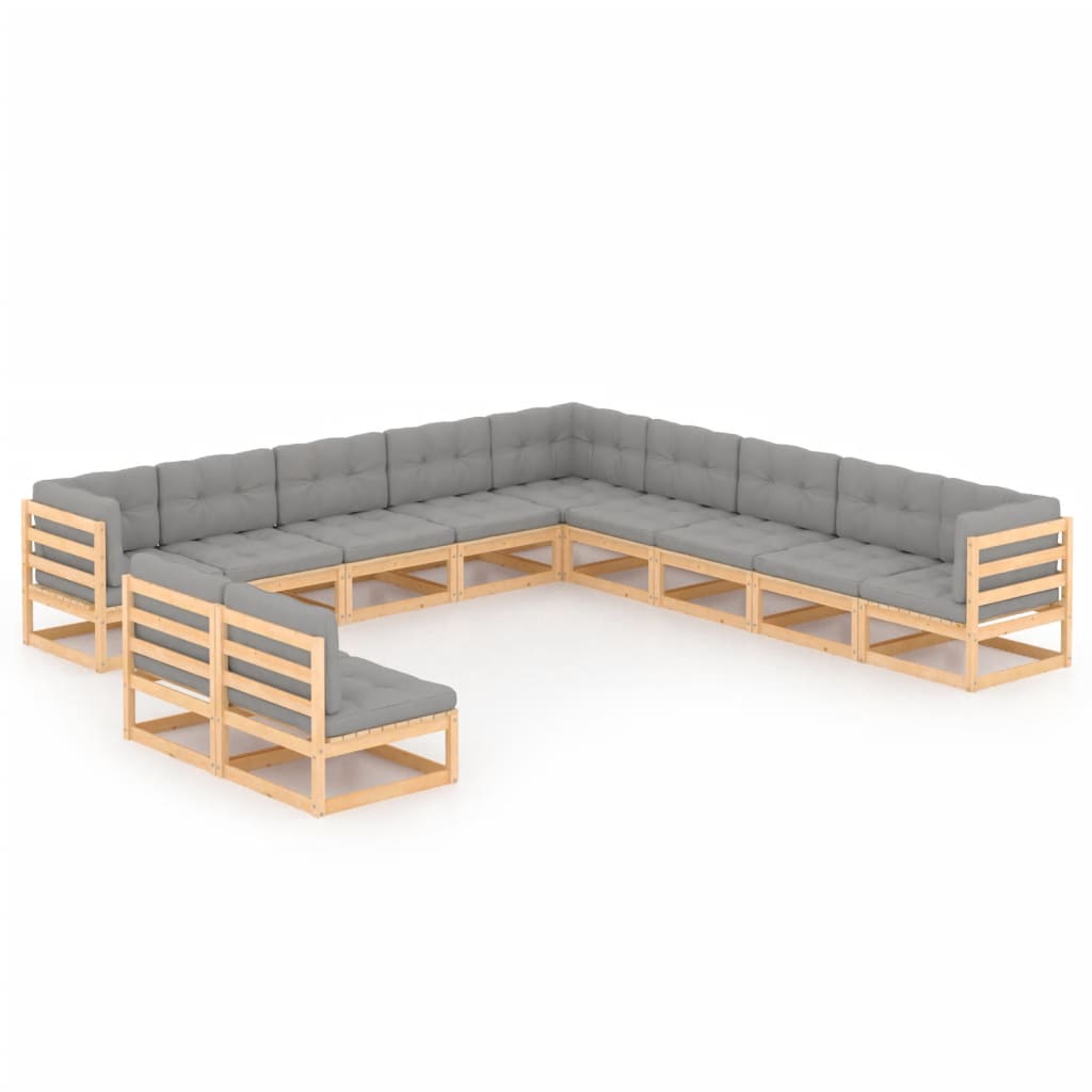 11-piece-patio-lounge-set-with-cushions-solid-wood-pine-5 At Willow and Wine USA!