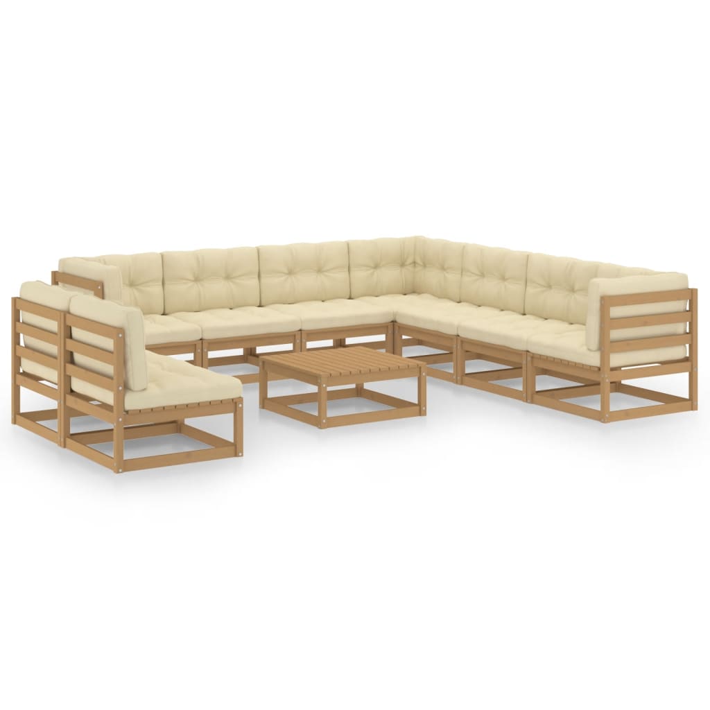 10-piece-patio-lounge-set-with-cushions-solid-wood-pine-13 At Willow and Wine USA!