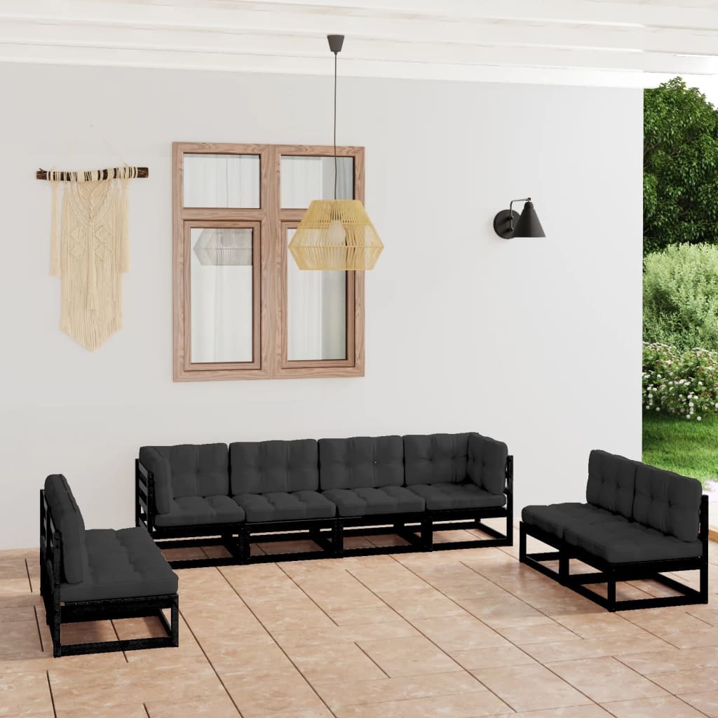 8-piece-patio-lounge-set-with-cushions-solid-wood-pine-20 At Willow and Wine USA!
