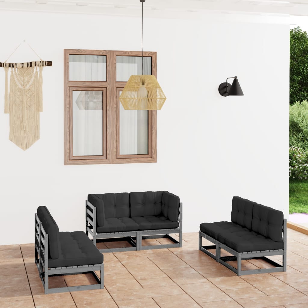 6-piece-patio-lounge-set-with-cushions-solid-pinewood-3 At Willow and Wine USA!