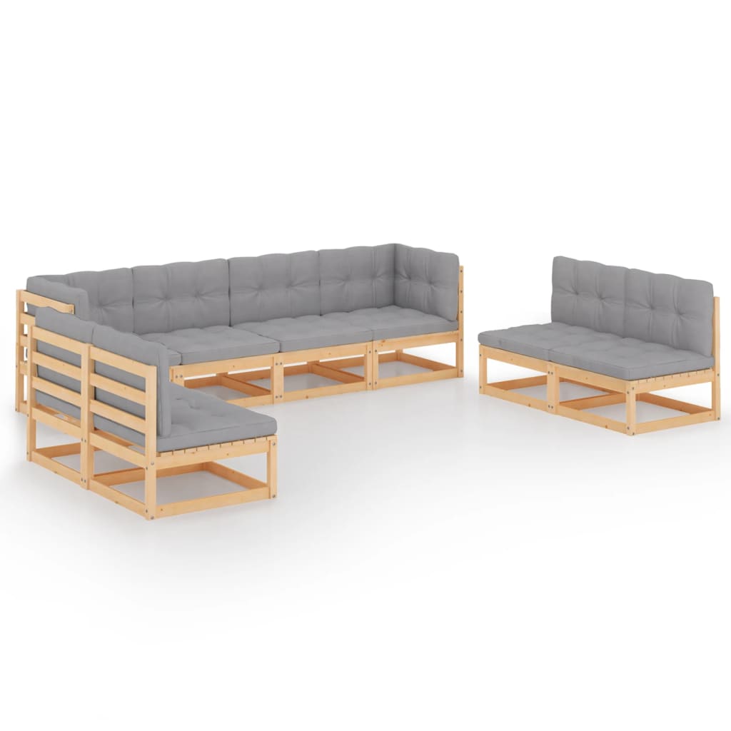 8-piece-patio-lounge-set-with-cushions-solid-wood-pine-20 At Willow and Wine USA!