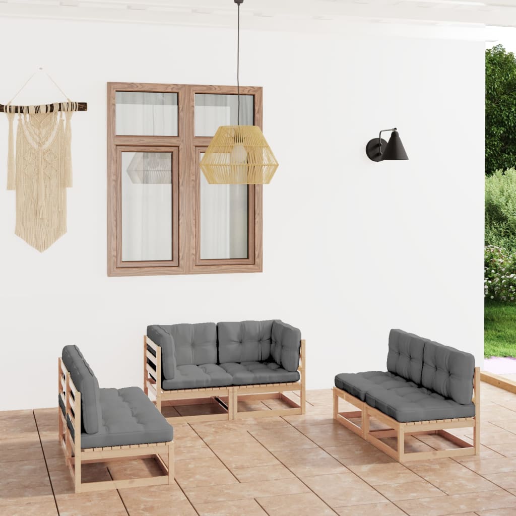 6-piece-patio-lounge-set-with-cushions-solid-pinewood-3 At Willow and Wine USA!