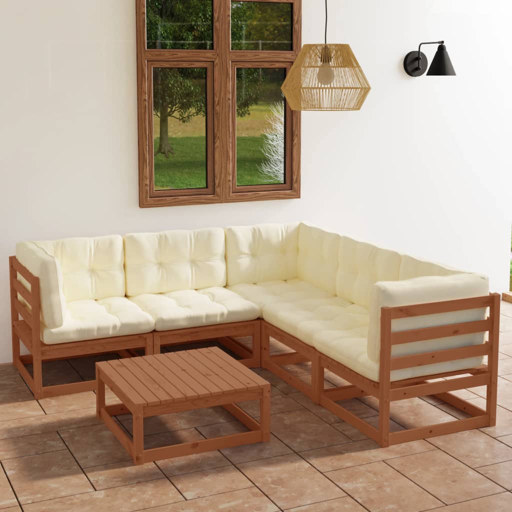 6-piece-patio-lounge-set-with-cushions-solid-wood-pine-10 At Willow and Wine USA!