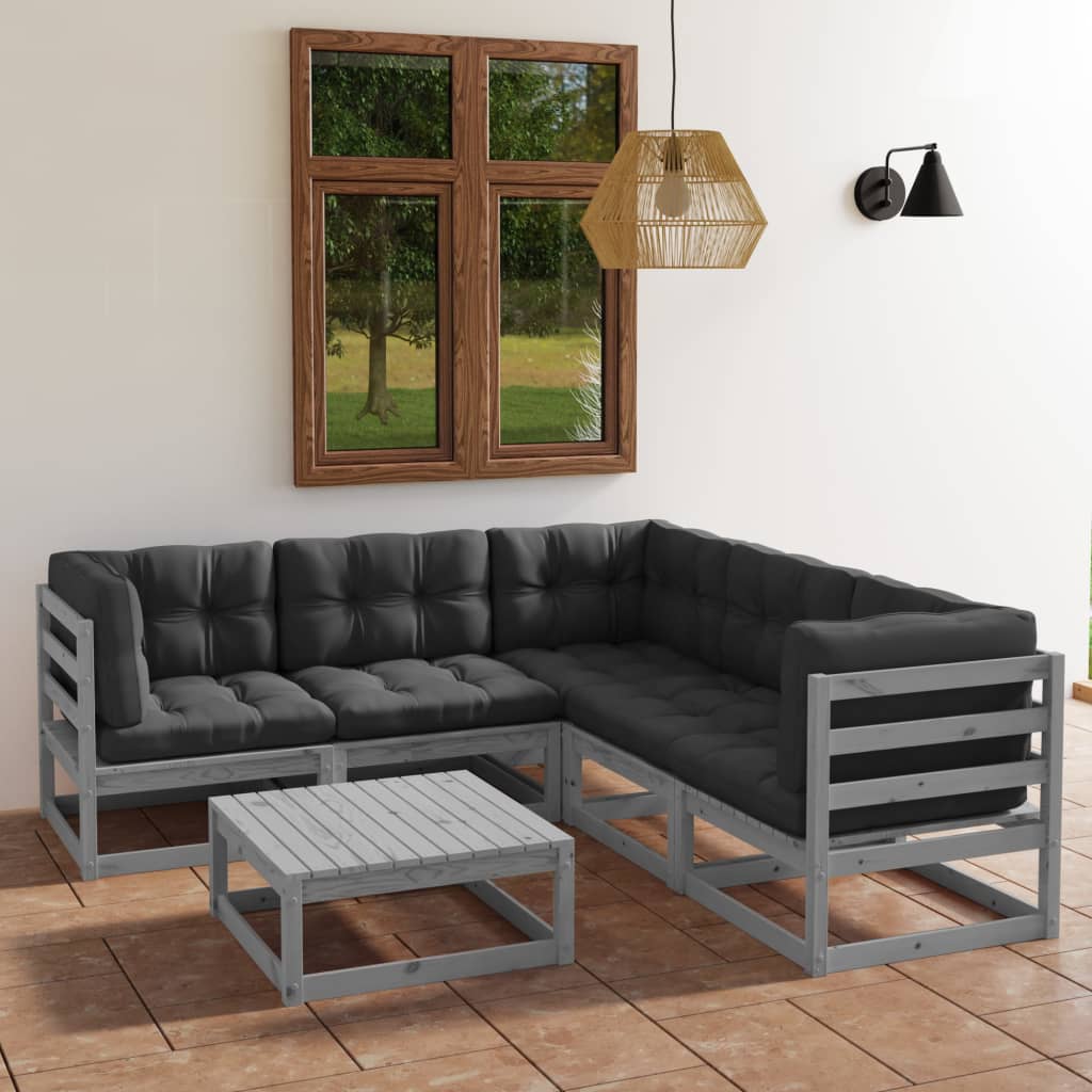 6-piece-patio-lounge-set-with-cushions-solid-wood-pine-10 At Willow and Wine USA!