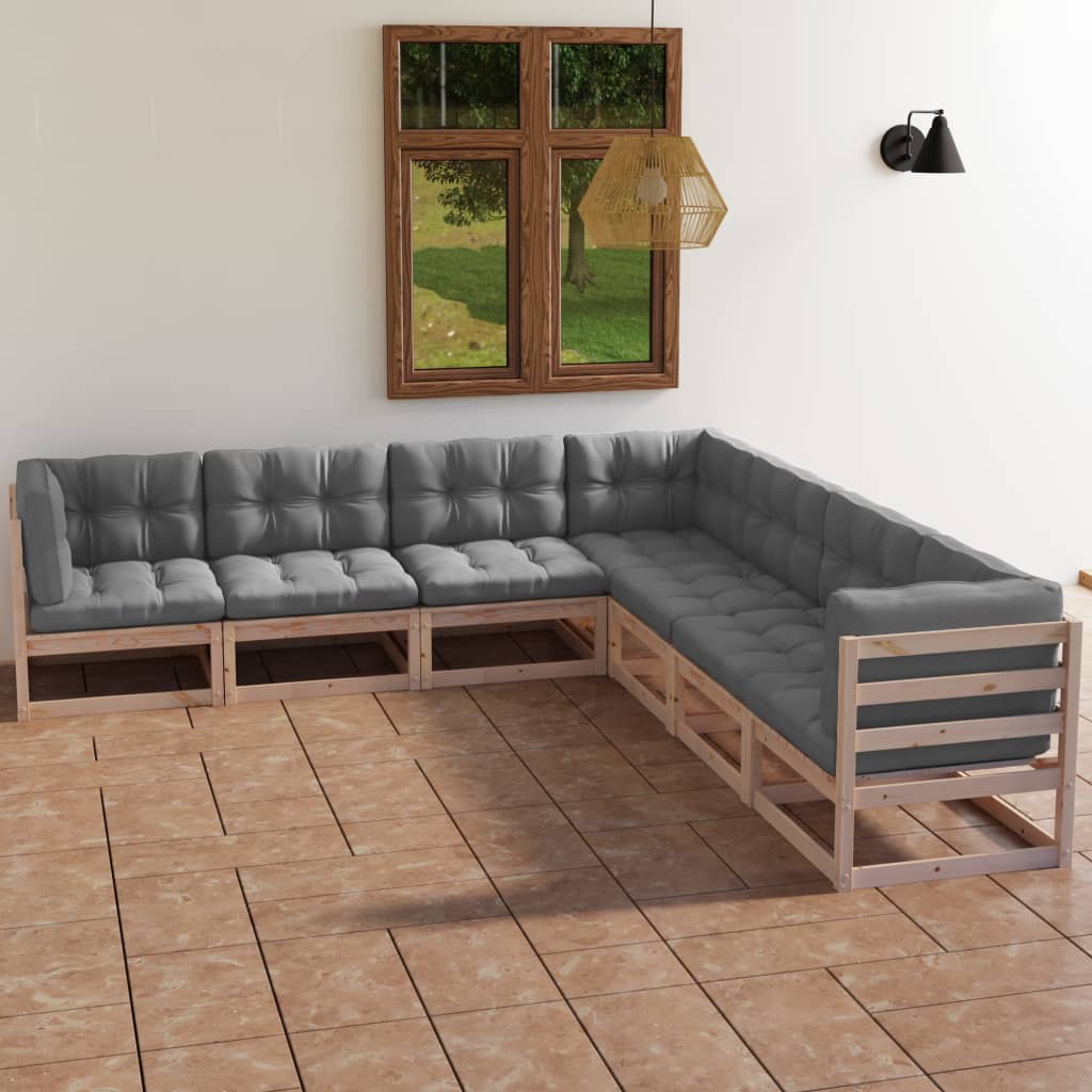 7-piece-patio-lounge-set-with-cushions-solid-pinewood At Willow and Wine USA!