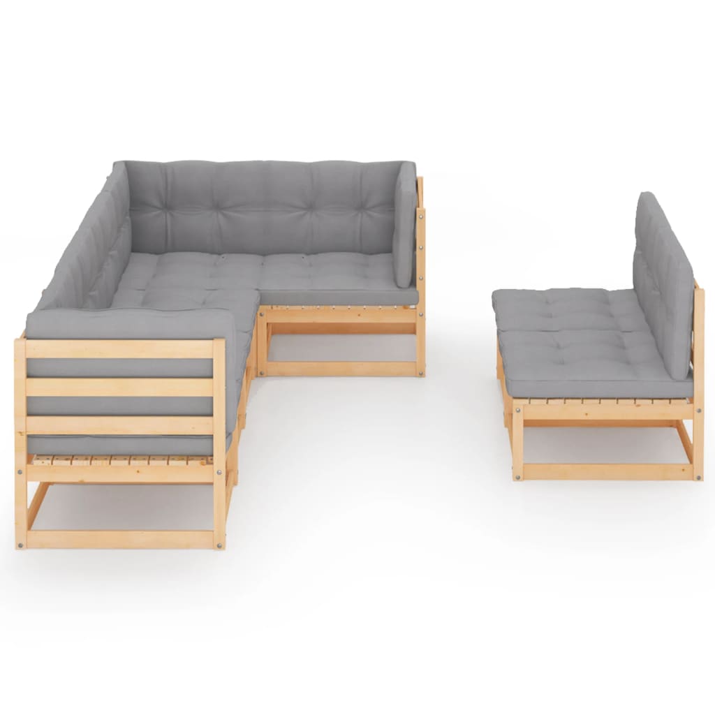 7-piece-patio-lounge-set-with-cushions-solid-wood-pine-3 At Willow and Wine USA!