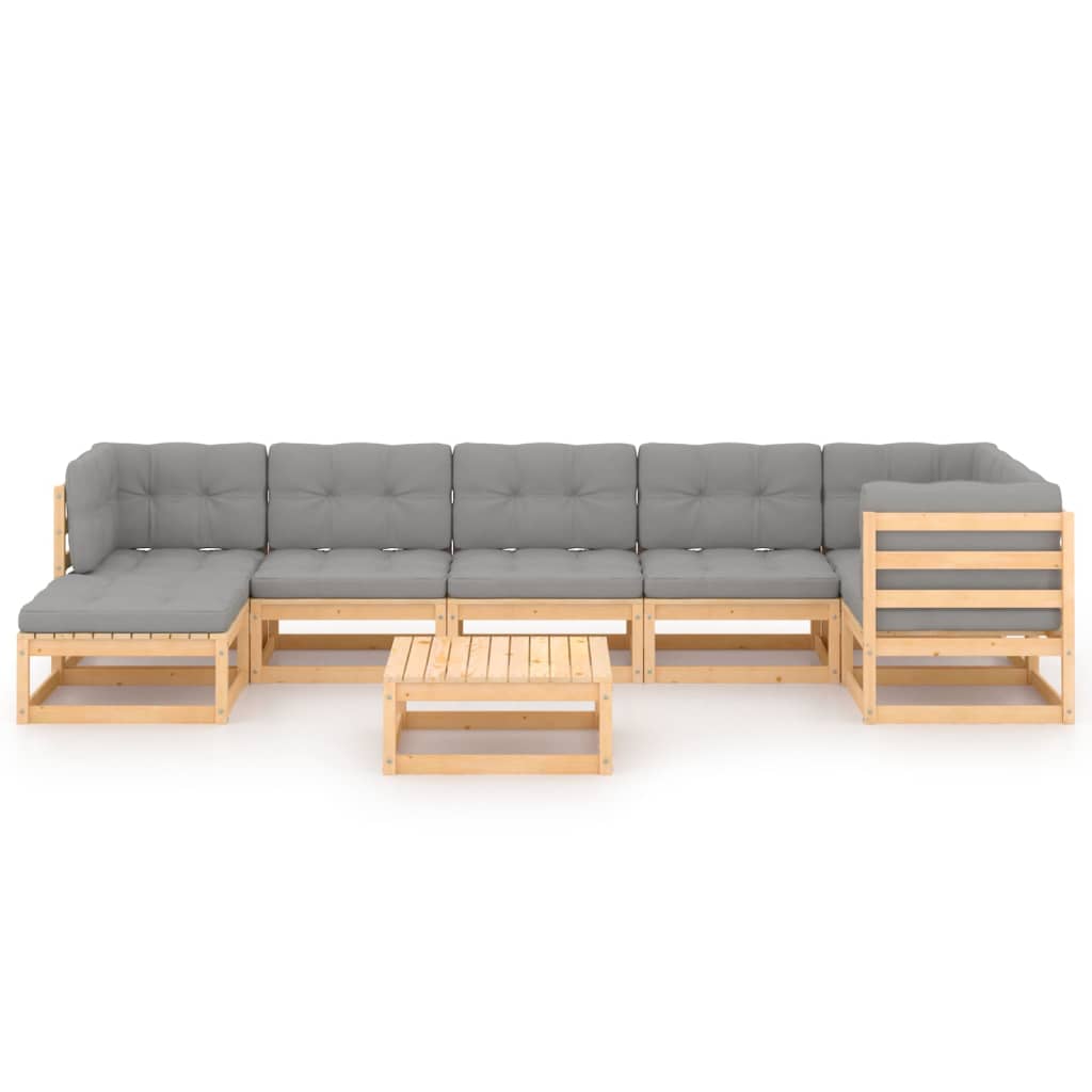 8-piece-patio-lounge-set-with-cushions-solid-wood-pine-13 At Willow and Wine USA!