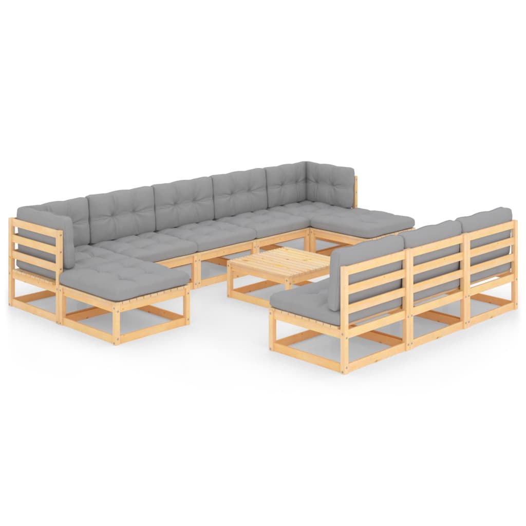 11-piece-patio-lounge-set-with-cushions-solid-wood-pine-3 At Willow and Wine USA!