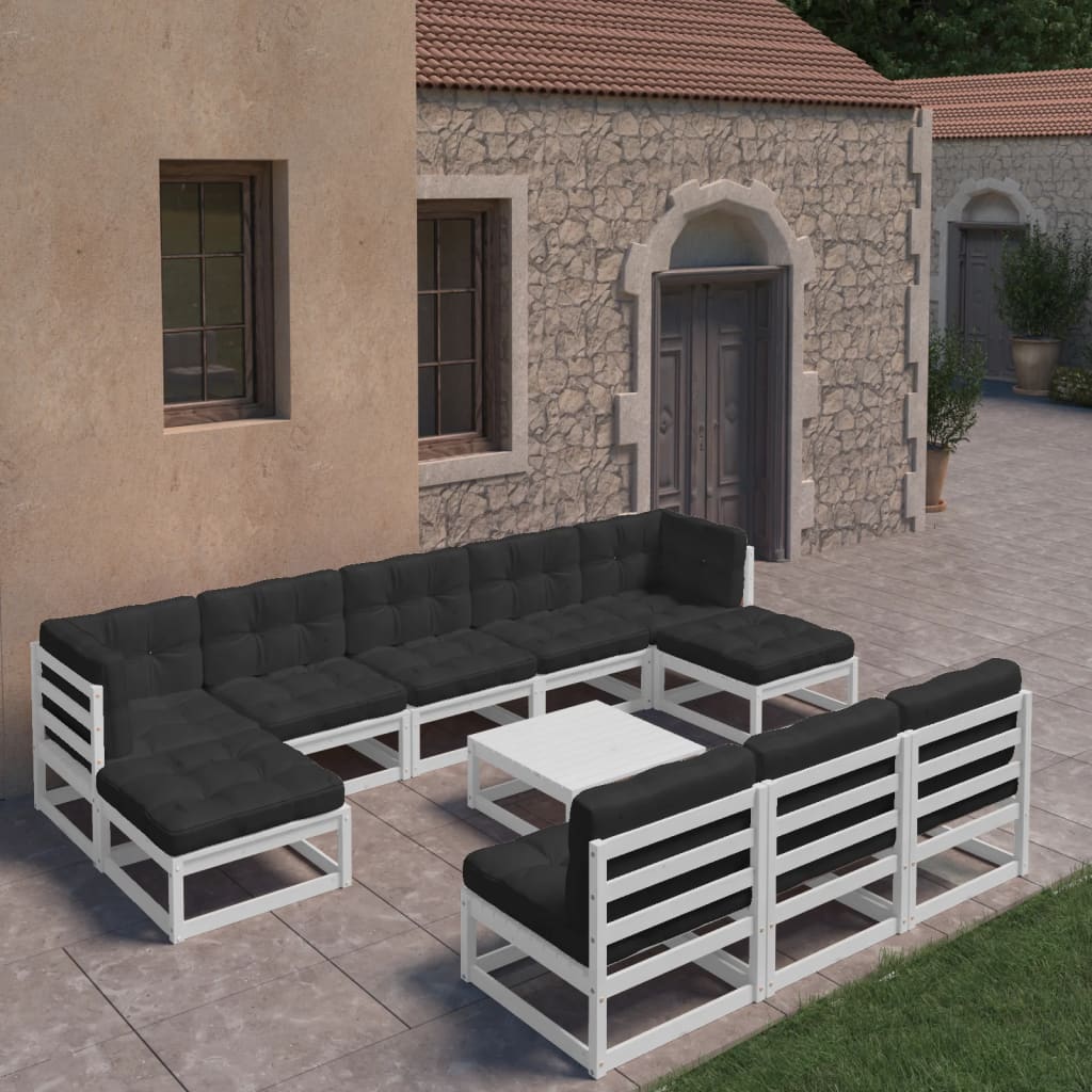 11-piece-patio-lounge-set-with-cushions-solid-wood-pine-3 At Willow and Wine USA!