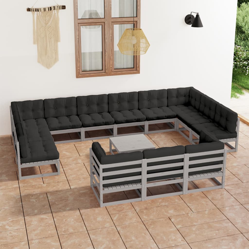 14-piece-patio-lounge-set-with-cushions-solid-wood-pine-2 At Willow and Wine USA!