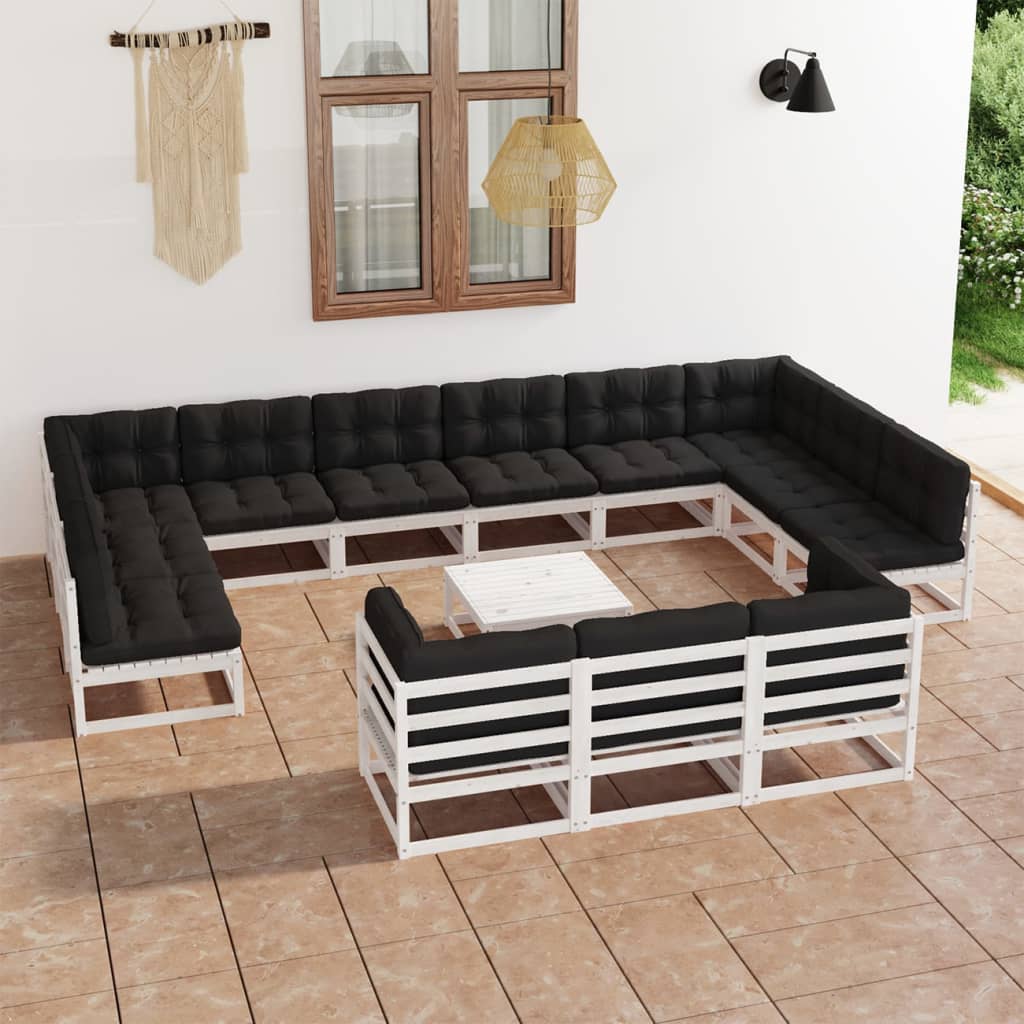 14-piece-patio-lounge-set-with-cushions-solid-wood-pine-2 At Willow and Wine USA!