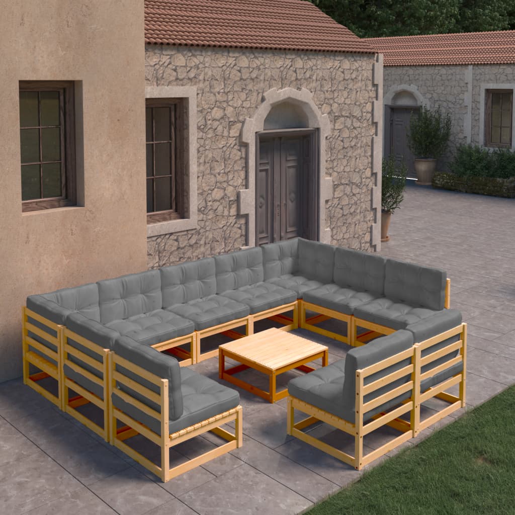 10-piece-patio-lounge-set-with-cushions-solid-wood-pine-3 At Willow and Wine USA!