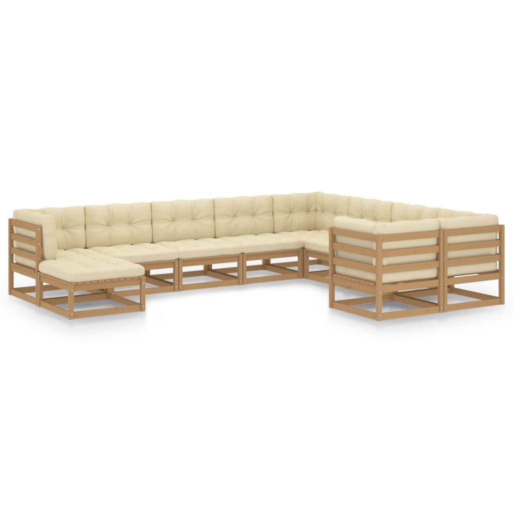 10-piece-patio-lounge-set-with-cushions-solid-wood-pine-4 At Willow and Wine USA!