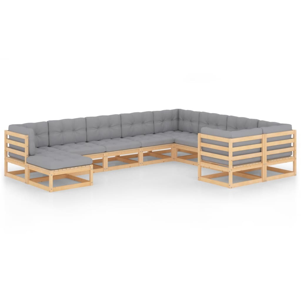 10-piece-patio-lounge-set-with-cushions-solid-wood-pine-4 At Willow and Wine USA!