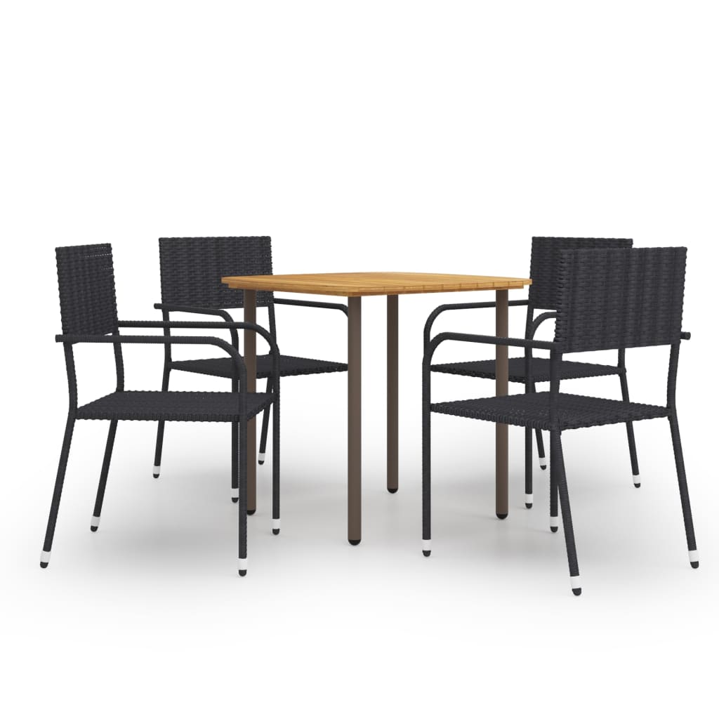 5-piece-patio-dining-set-poly-rattan-anthracite At Willow and Wine USA!