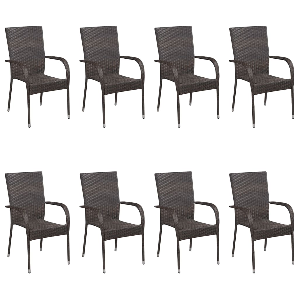 9-piece-patio-dining-set-poly-rattan-brown At Willow and Wine USA!