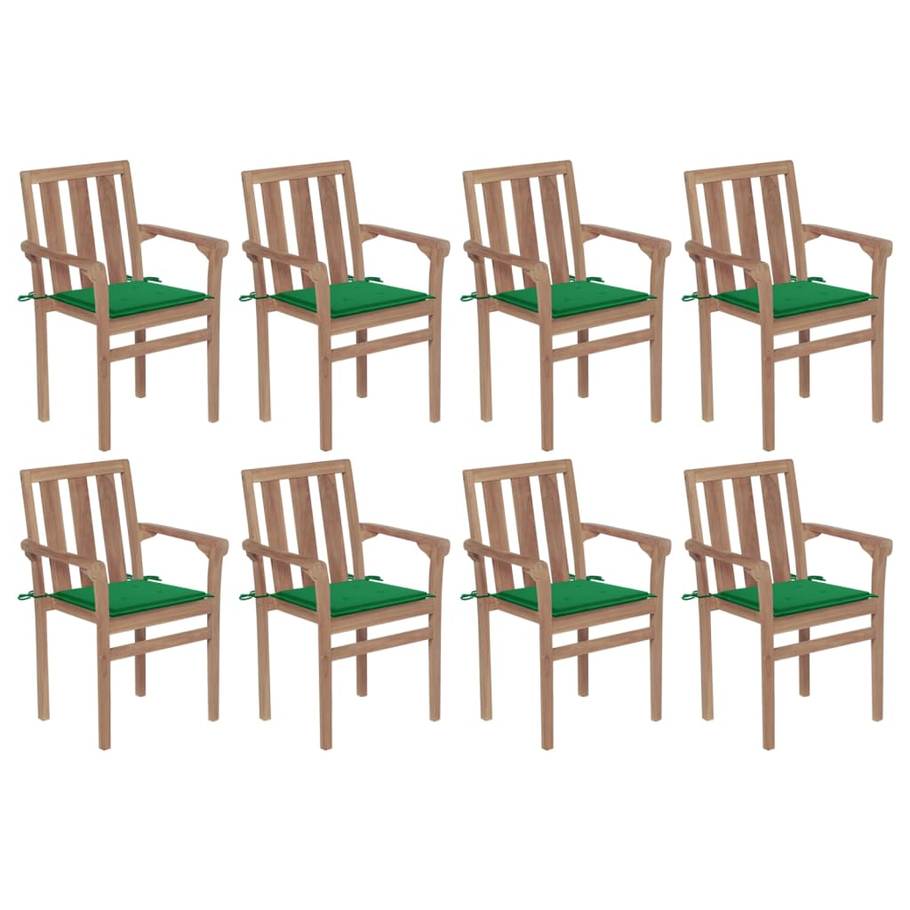 stackable-patio-chairs-with-cushions-4-pcs-solid-teak-wood At Willow and Wine USA!