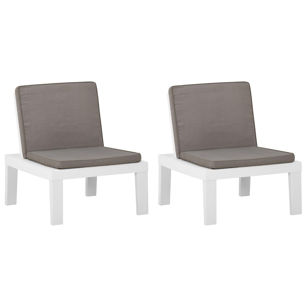 patio-lounge-chairs-with-cushions-2-pcs-plastic-white At Willow and Wine USA!