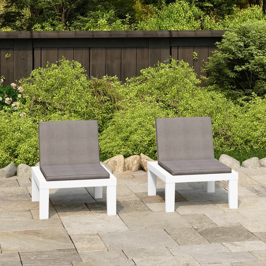 patio-lounge-chairs-with-cushions-2-pcs-plastic-white At Willow and Wine USA!