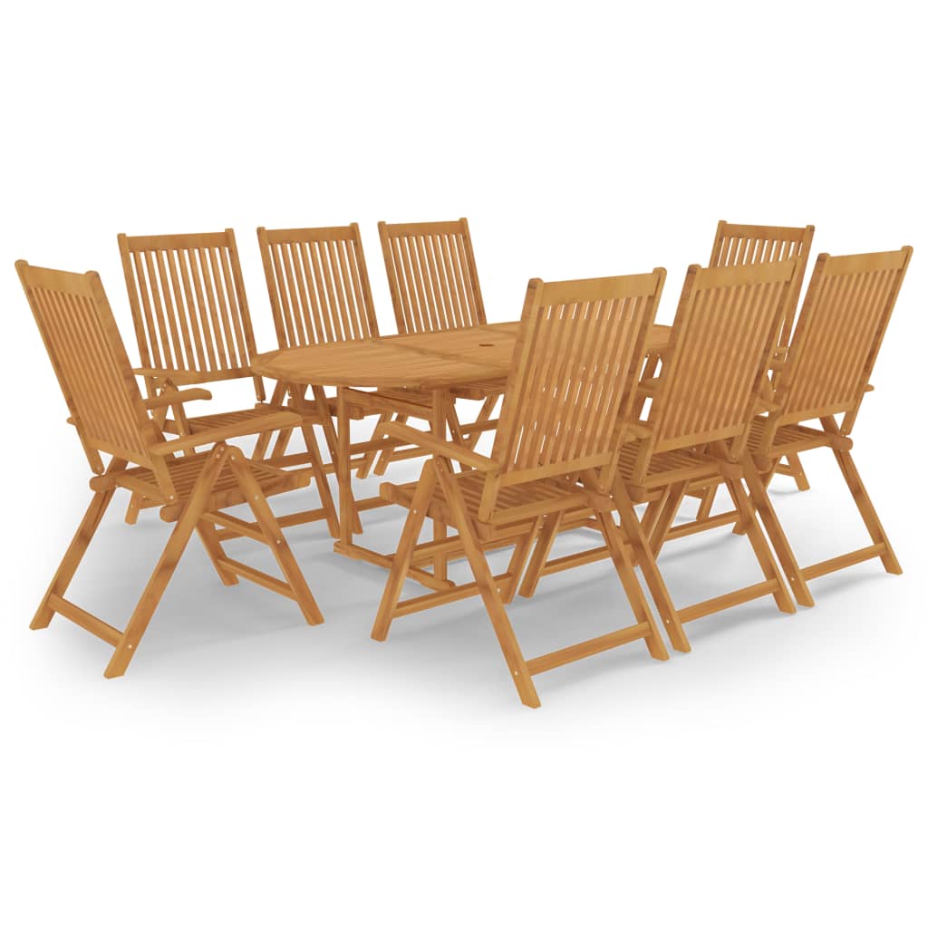 9-piece-patio-dining-set-solid-teak-wood At Willow and Wine USA!