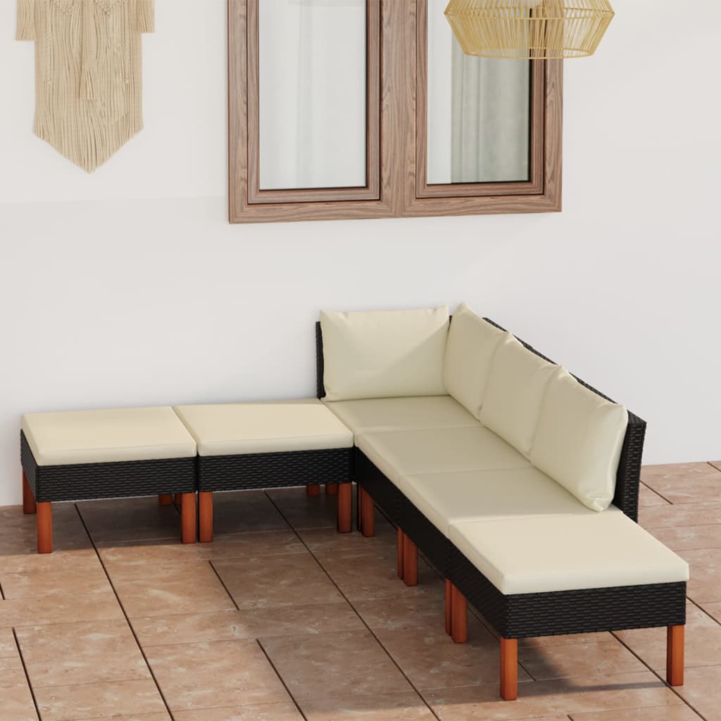 6-piece-patio-lounge-set-with-cushions-poly-rattan-gray-2 At Willow and Wine USA!