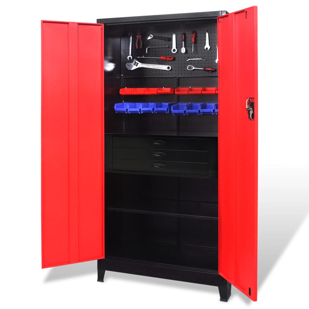 tool-cabinet-with-tool-chest-steel-35-4-x15-7-x70-9-red-and-black At Willow and Wine USA!