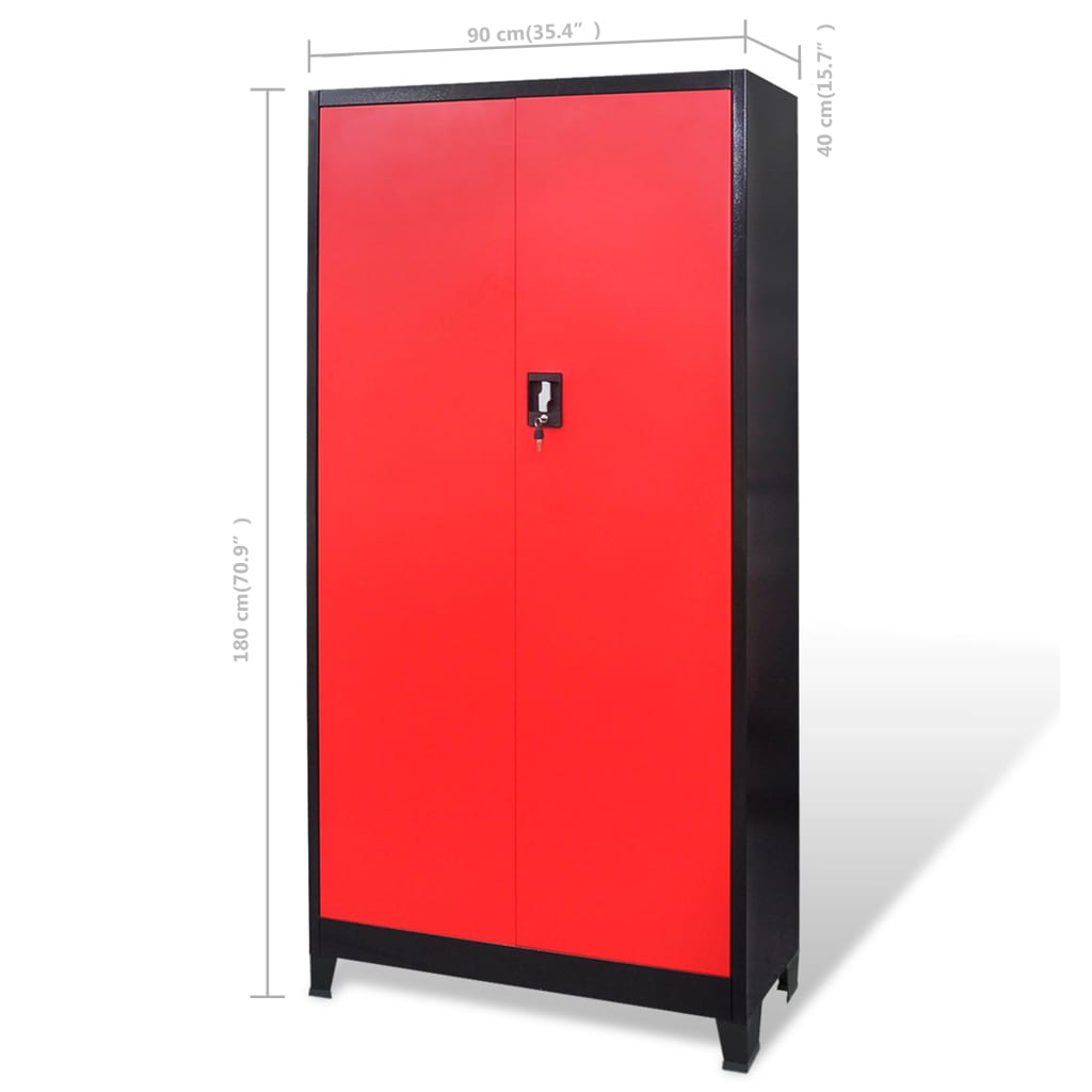 tool-cabinet-with-tool-chest-steel-35-4-x15-7-x70-9-red-and-black At Willow and Wine USA!