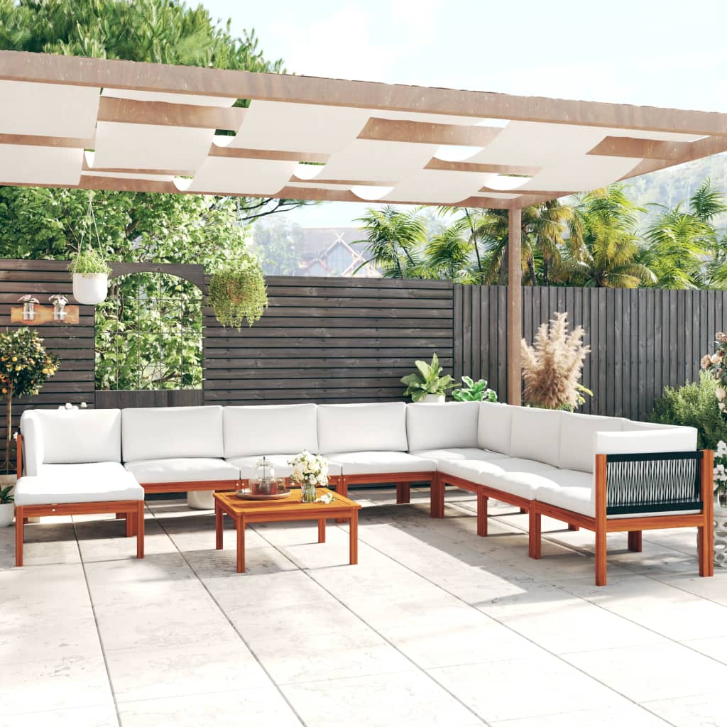 6-piece-patio-lounge-set-with-cushions-cream-solid-acacia-wood At Willow and Wine USA!