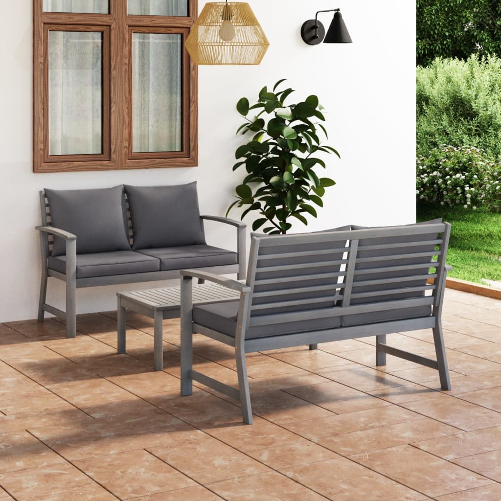 5-piece-garden-lounge-set-with-cushion-solid-acacia-wood-gray At Willow and Wine USA!