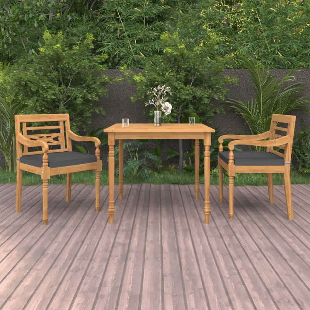 3-piece-patio-dining-set-with-cushions-solid-teak-wood-4 At Willow and Wine USA!