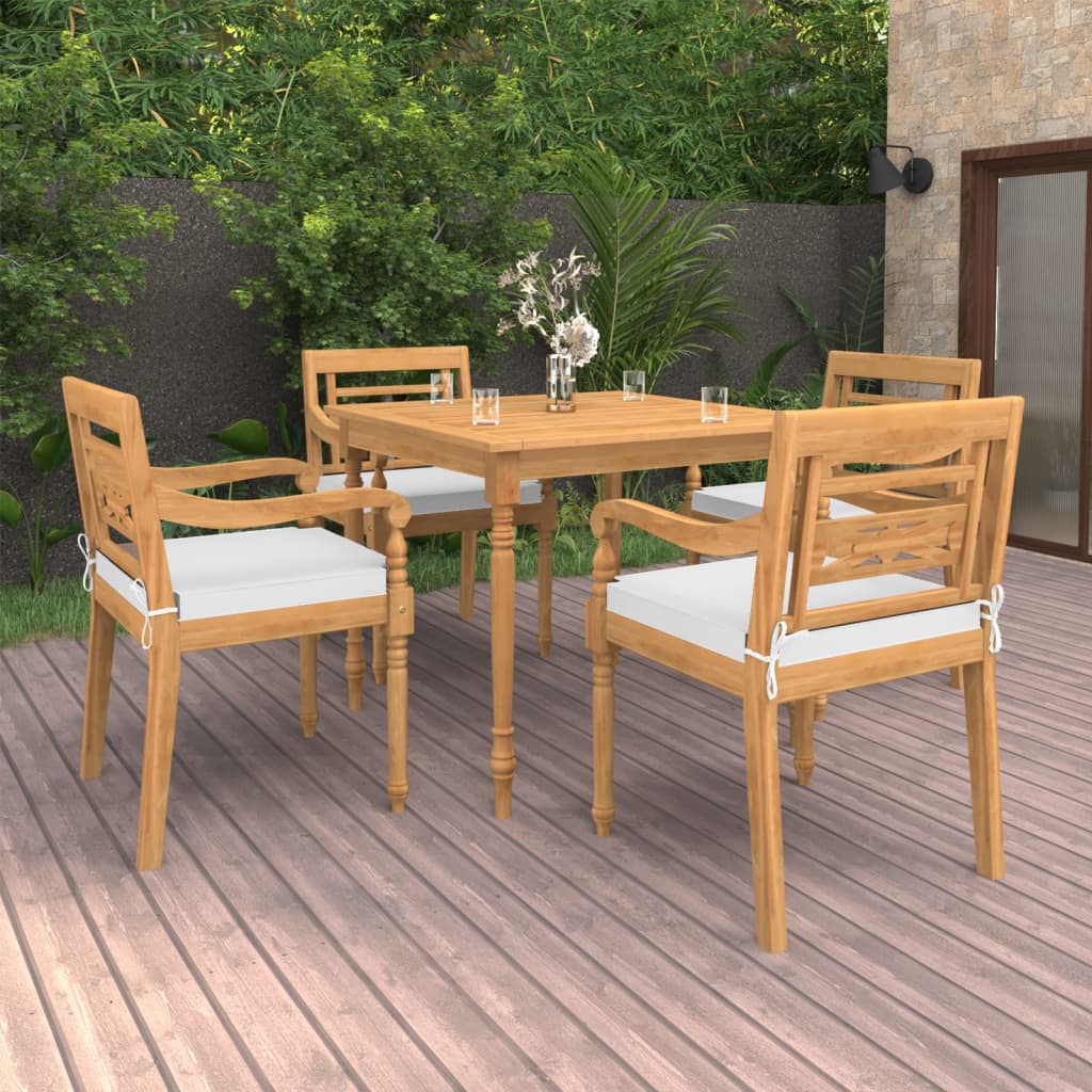 3-piece-patio-dining-set-with-cushions-solid-teak-wood-4 At Willow and Wine USA!