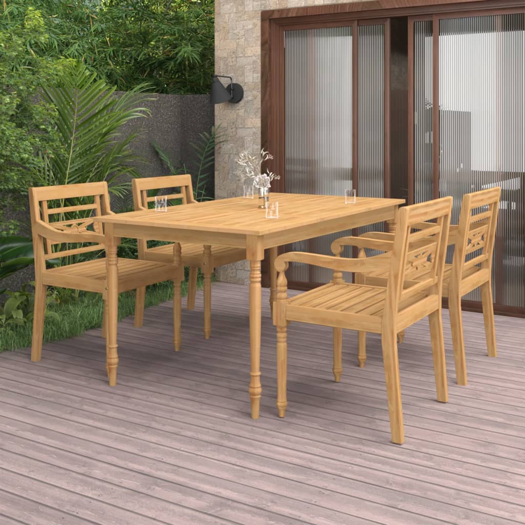 5-piece-patio-dining-set-with-cushions-solid-teak-wood-1 At Willow and Wine USA!