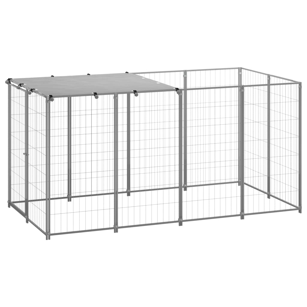 dog-kennel-silver-43-3-x43-3-x43-3-steel At Willow and Wine USA!