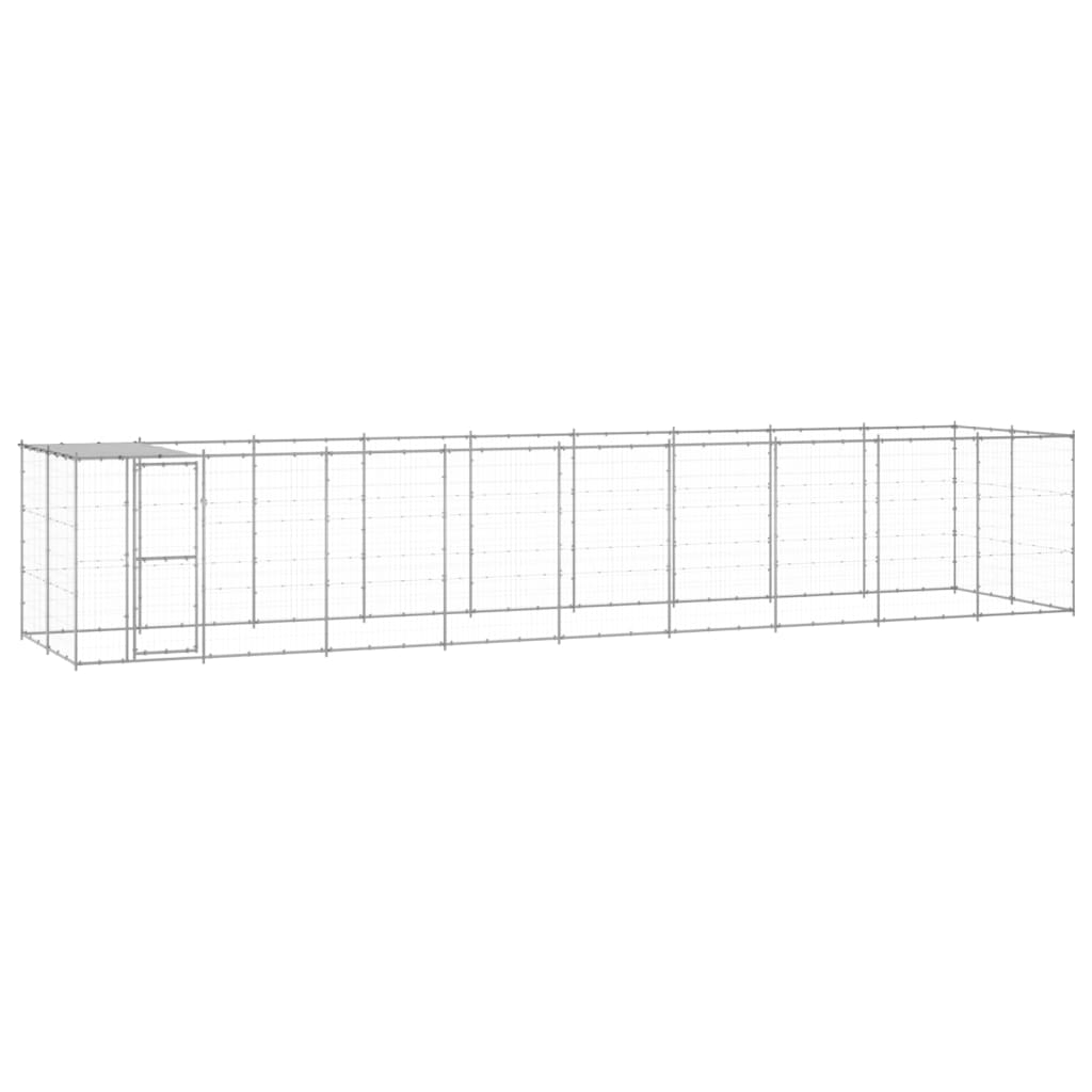 outdoor-dog-kennel-galvanized-steel-with-roof-78-1-ft2 At Willow and Wine USA!