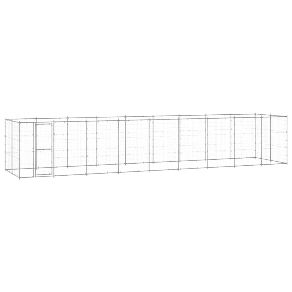 outdoor-dog-kennel-galvanized-steel-with-roof-78-1-ft2 At Willow and Wine USA!