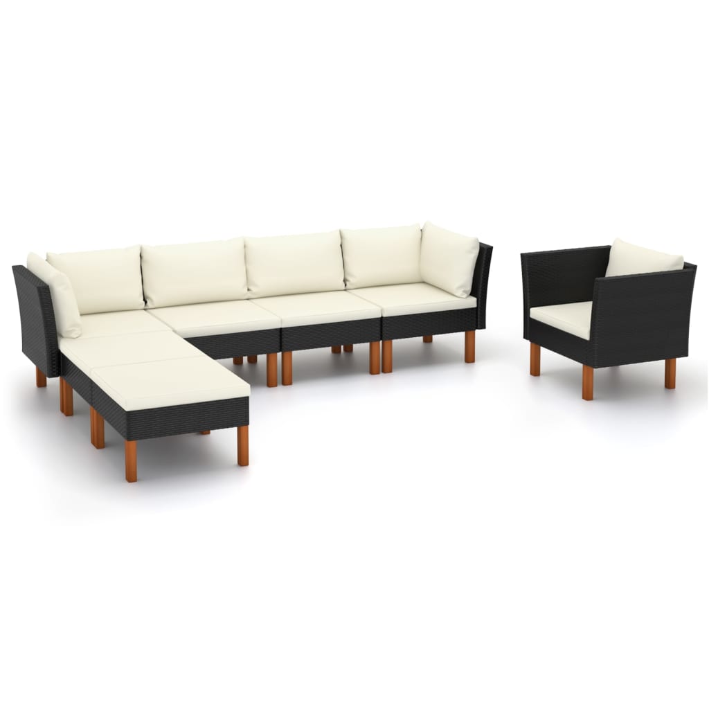 8-piece-patio-lounge-set-poly-rattan-and-eucalyptus-wood-black At Willow and Wine USA!