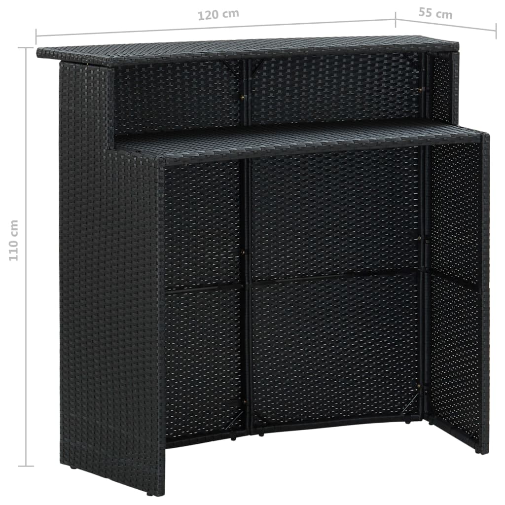 3-piece-patio-bar-set-with-cushions-poly-rattan-black-4 At Willow and Wine USA!