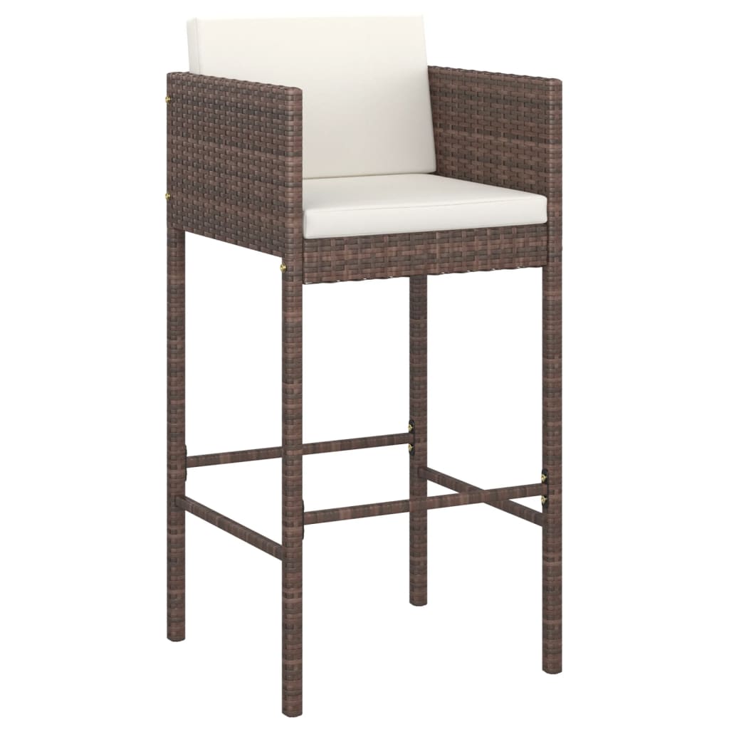 5-piece-patio-bar-set-with-cushions-poly-rattan-brown-2 At Willow and Wine USA!