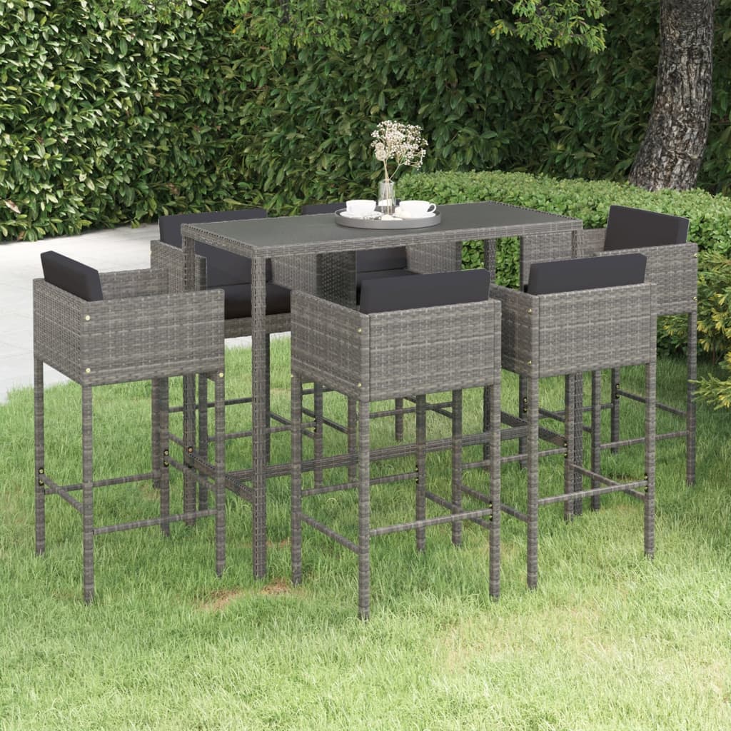 5-piece-patio-bar-set-with-cushions-poly-rattan-brown-2 At Willow and Wine USA!