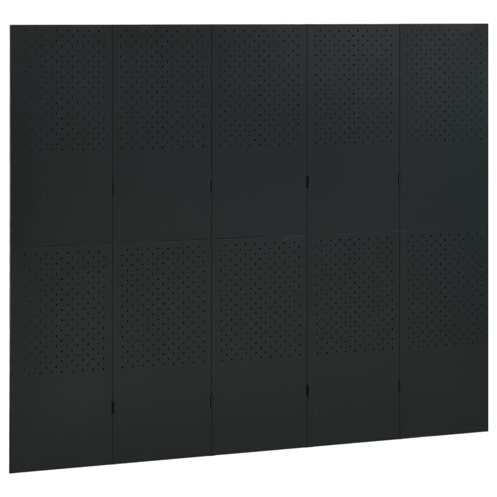 5-panel-room-dividers-2-pcs-black-78-7-x70-9-steel At Willow and Wine USA!