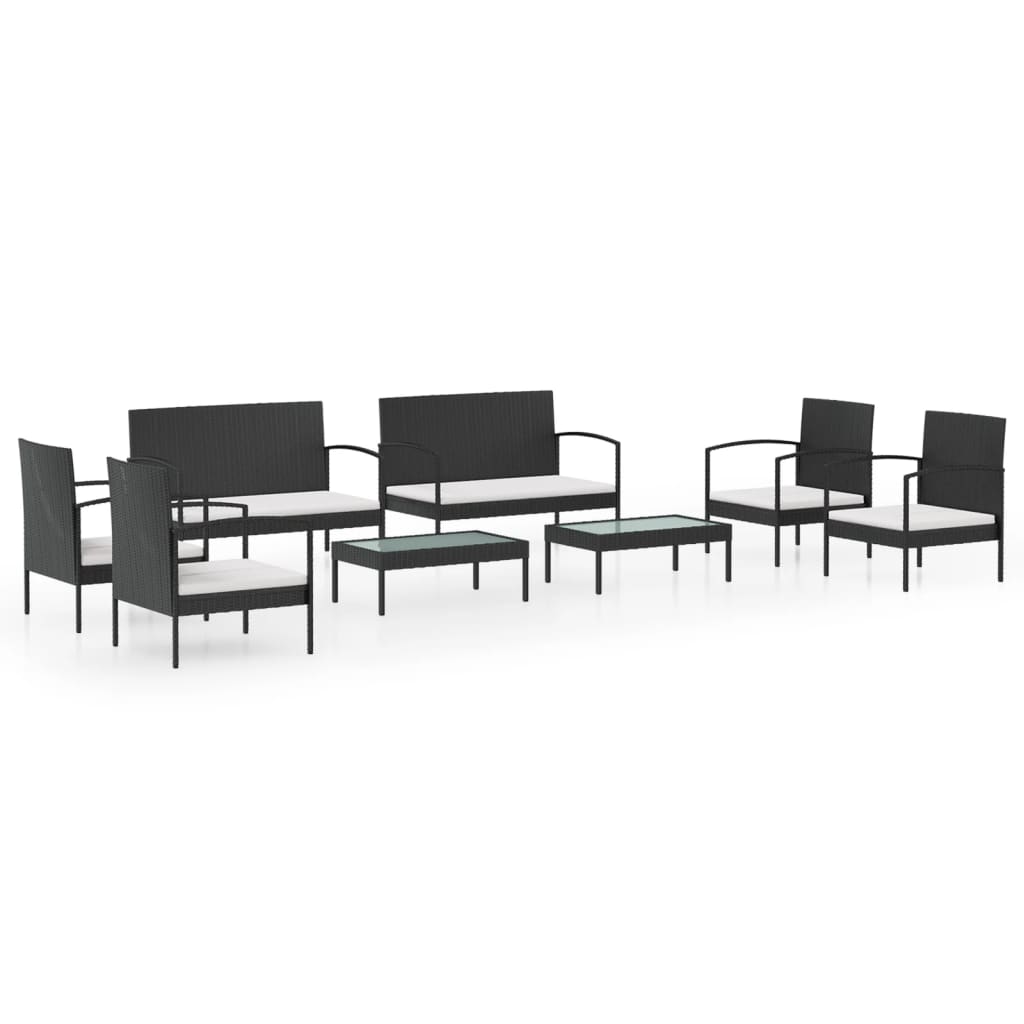 8-piece-patio-lounge-set-with-cushions-poly-rattan-black-1 At Willow and Wine USA!