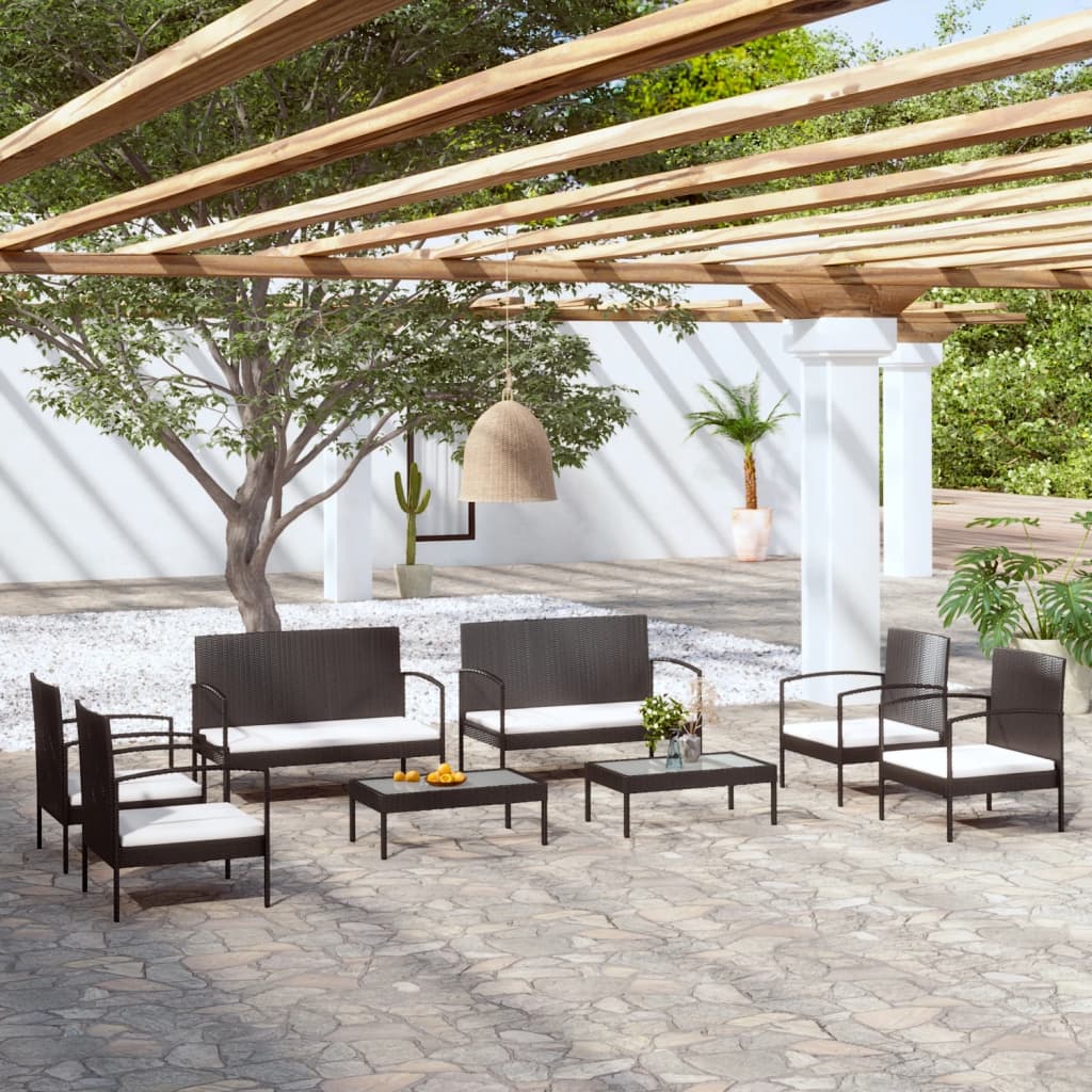 8-piece-patio-lounge-set-with-cushions-poly-rattan-black-1 At Willow and Wine USA!