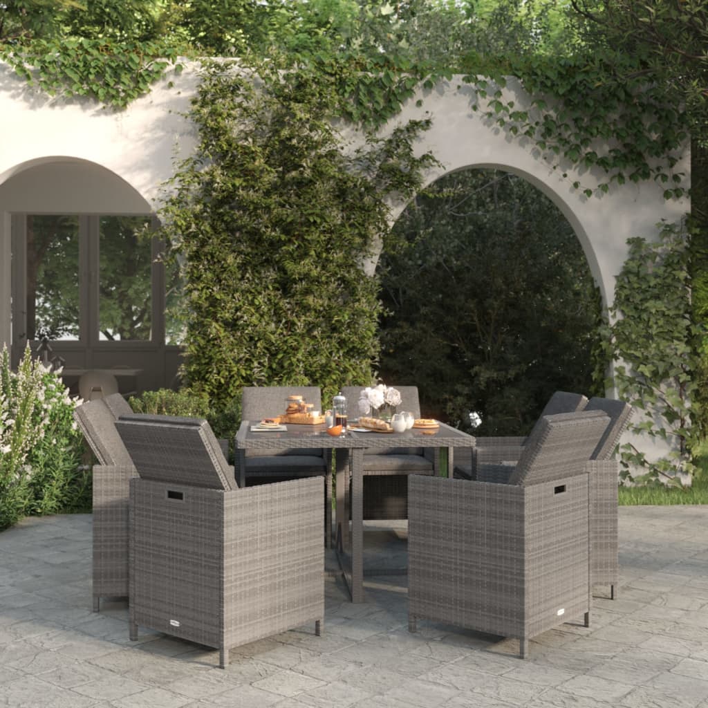 11-piece-patio-dining-set-with-cushions-poly-rattan-brown At Willow and Wine USA!