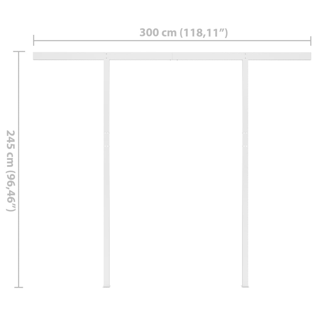 Automatic Retractable Awning with Posts 9.8'x8.2' Anthracite