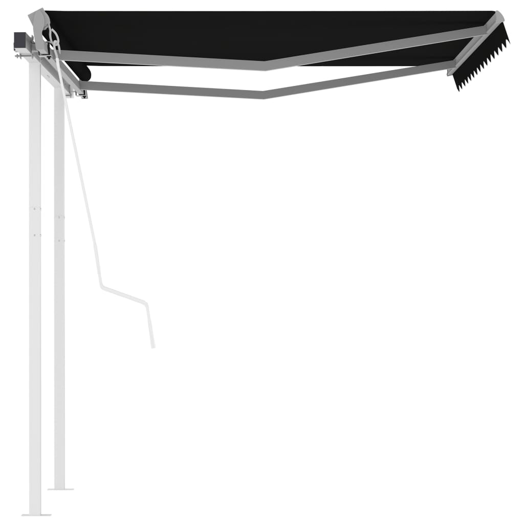 Automatic Retractable Awning with Posts 9.8'x8.2' Anthracite