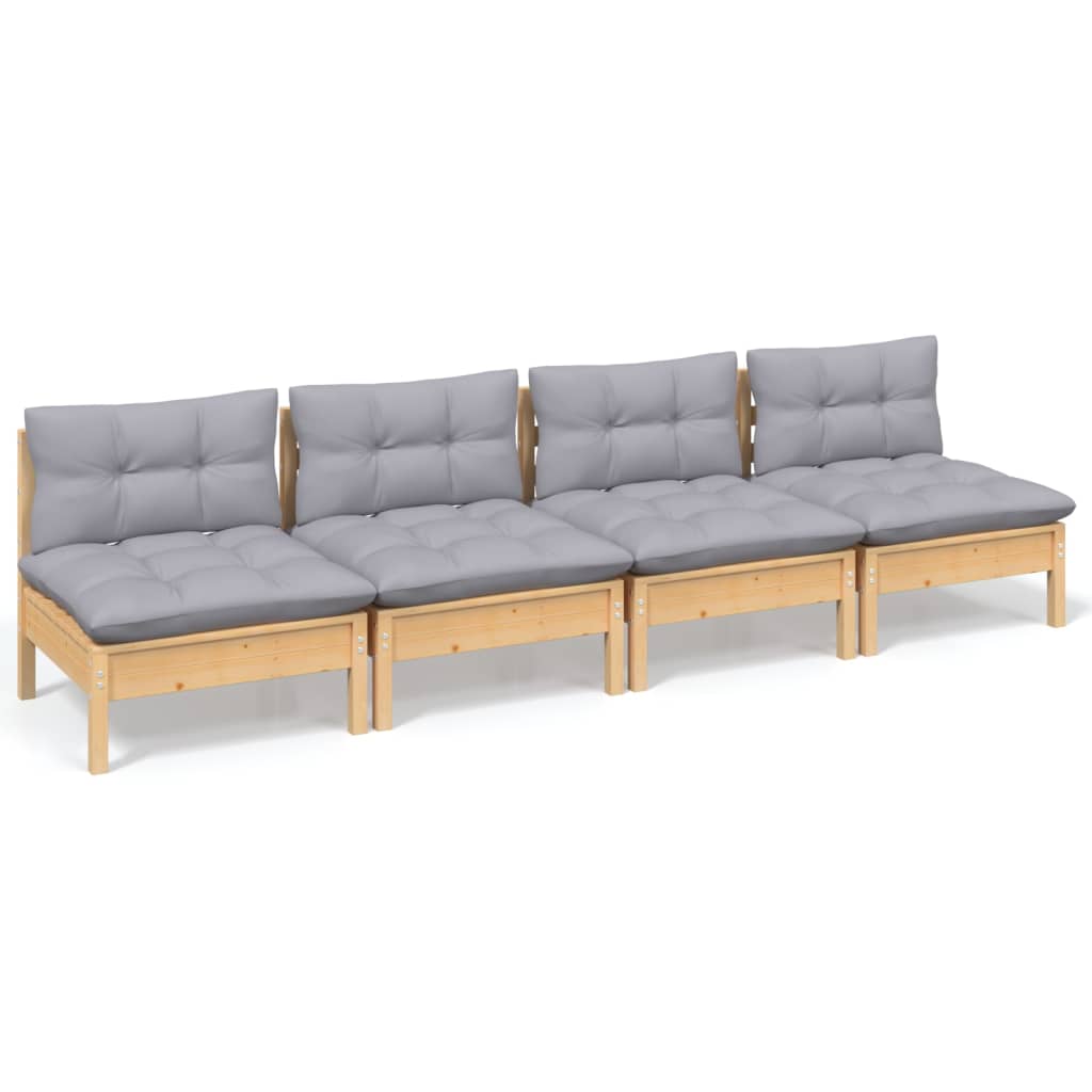 4-seater-patio-sofa-with-gray-cushions-solid-pinewood At Willow and Wine USA!