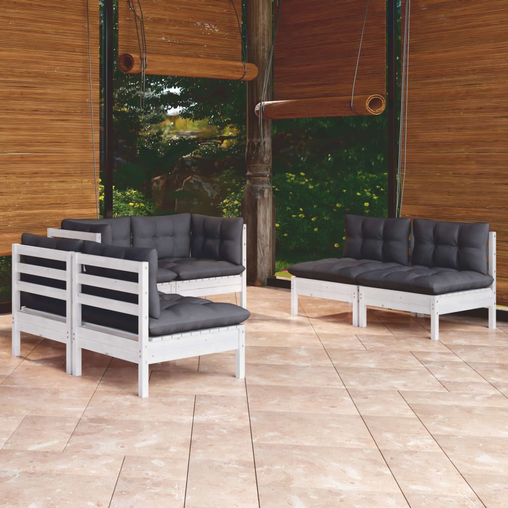 6-piece-patio-lounge-set-with-gray-cushions-solid-pinewood At Willow and Wine USA!