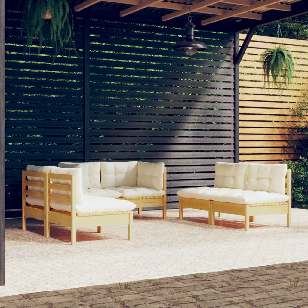 6-piece-patio-lounge-set-with-gray-cushions-solid-pinewood At Willow and Wine USA!