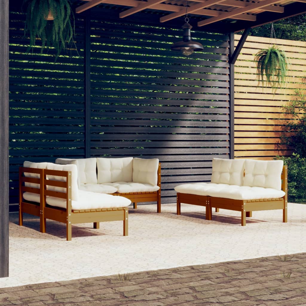 6-piece-patio-lounge-set-with-gray-cushions-solid-pinewood At Willow and Wine USA!