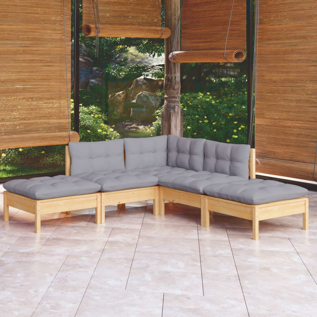 5-piece-patio-lounge-set-with-cream-cushions-pinewood At Willow and Wine USA!